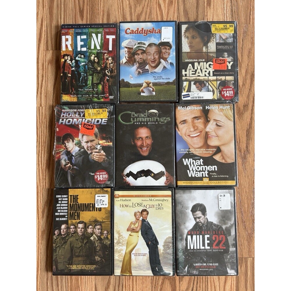 Assortment of 9 NEW FACTORY SEALED DVDs